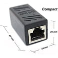 thumbnail image 2 of Paquete de 2 acopladores Rj45 acoplador de Cable Ethernet conector Lan en línea Cat7/Cat6/Cat5E adaptador extensor de Cable Ethernet hembra a hembra Ormromra CZDZ-HY3, 2 of 6