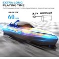 thumbnail image 2 of RC Boat with LED Light for Kids and Adults - Remote Control Boat for Pools and Lakes 2.4 GHZ RC Boats with 2 Rechargeable Battery, 2 of 7