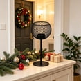 thumbnail image 6 of Wrought Iron Candlestick Holder Modern Spherical Mesh Tealight Stand for Dining Table Fireplace Mantel Room Centerpiece, 6 of 6
