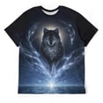 thumbnail image 3 of LAOLIUSN Men's 3D Wolf Graphic T-Shirt, All Over Print Animal Tee, Mystical Galaxy Wolf Short Sleeve Crew Neck Shirt, M, 3 of 7