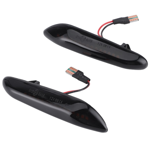 Luces de marcador de guardabarros Akozon Luz de señal de giro de guardabarros 3000 K ámbar LED marcador lateral lente ahumada para E60 E61 E90 E91 E81 E82 E88 E46 X3 X1 ANGGREK Otros