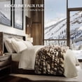 thumbnail image 4 of EVERGRACE Ultra Soft Luxury Fluffy Faux Rabbit Fur Throw Blanket, Thick Warm Bubble Throw for Bed, Cozy Plush Reversible Blankets for Couch, Chair, Sofa, Beige & Gray, 50x60 Inches, 870 GSM, 4 of 8