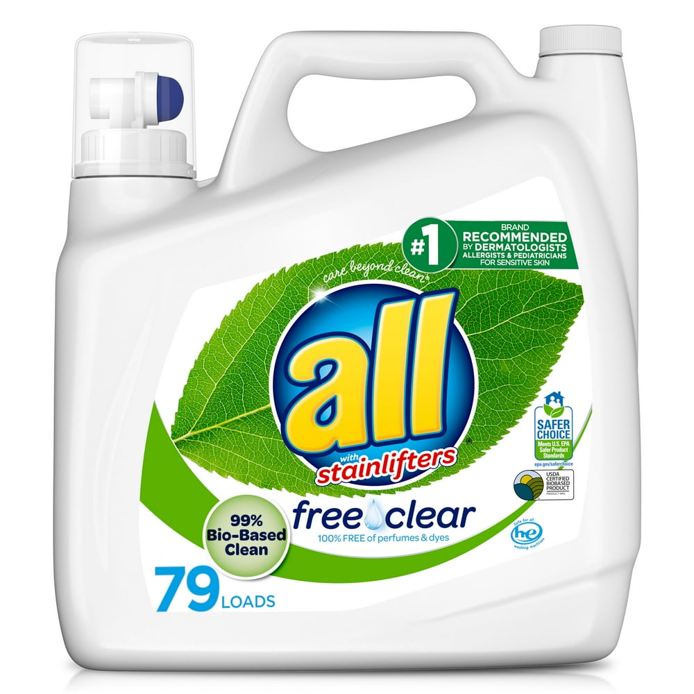 all Laundry Detergent Liquid, Free Clear Eco, 79 Loads, 99% Bio Based