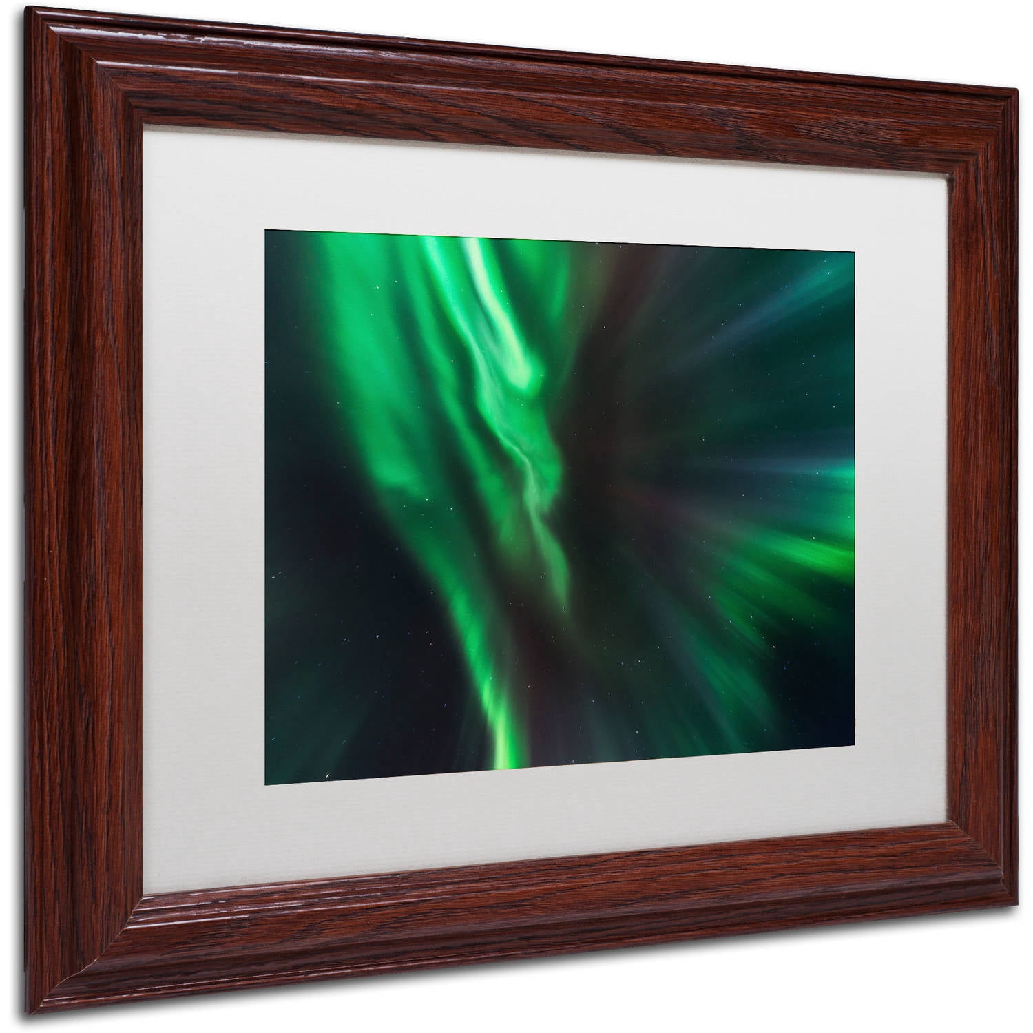 Trademark Fine Art "Lights of Gods" Canvas Art by Mathieu Rivrin, White Matte, Wood Frame