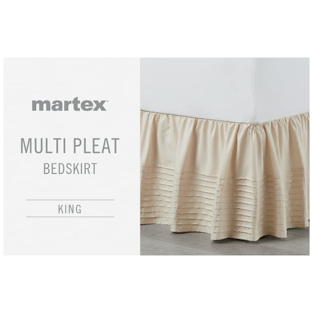 Martex Multi Pleat King Ivory Bed Skirt, Ivory, King
