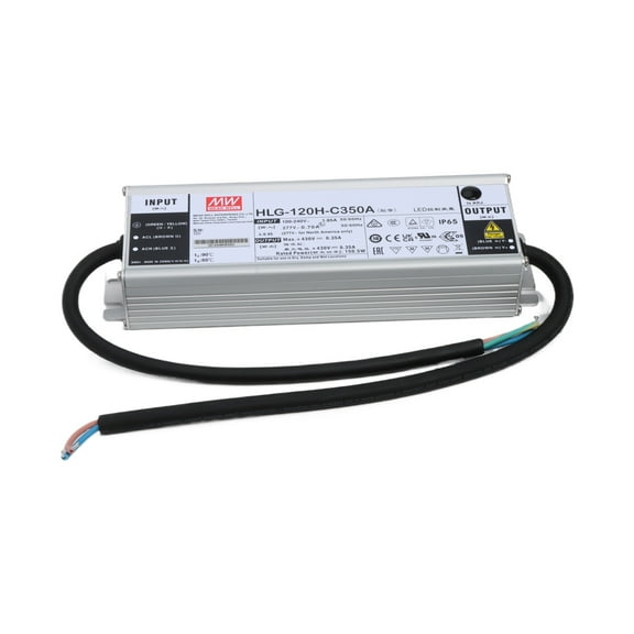 Feedannce 150W LED Driver, 350mA,  IP67 Waterproof, Outdoor Lighting, MEAN WELL HLG-120H-C350A