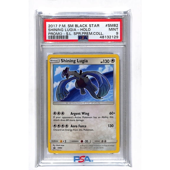 Graded 2017 Pokemon SM Black Star Promo Shining Lugia Holo PSA 9 #SM82