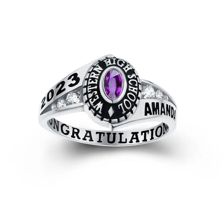 Customized Women’s High School and College Class Ring – Pageantry Collection – 6 Custom Features