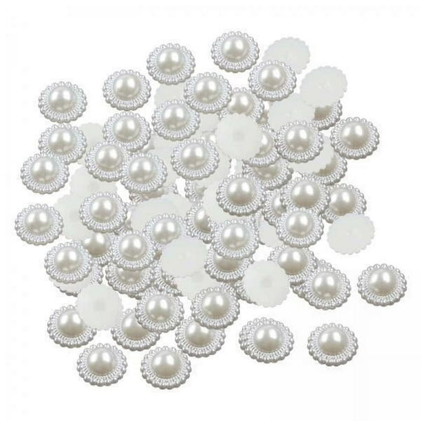 2x Botones De Perlas, Diamantes De Imitación, Cabujón Con Parte Posterior Plana, Artesanía DIY Para Vestido De Boda, 12mm