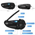thumbnail image 4 of Casque Bluetooth-compatible Moto 2 Passagers Appairage Rapide Interphone Sans Fil Étanche Noir, 4 of 4