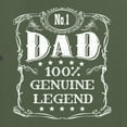 thumbnail image 5 of Wild Bobby, No. 1 Dad Genuine Legend Father's Day Men's Tee, Military Green, 5X-Large, 5 of 6
