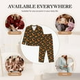 thumbnail image 7 of Disketp Festive Squirrels Dark Forest Pajamas Set Long Sleeve Sleepwear Womens Button Down Nightwear Pj Sets-{designName}-Large, 7 of 7