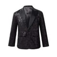 thumbnail image 1 of Nyeemya Blazer à Sequins Scintillants pour Garçons, Veste de Soirée de Mariage, Danse, Robe Formelle à un Bouton, Noir 10, 1 of 7