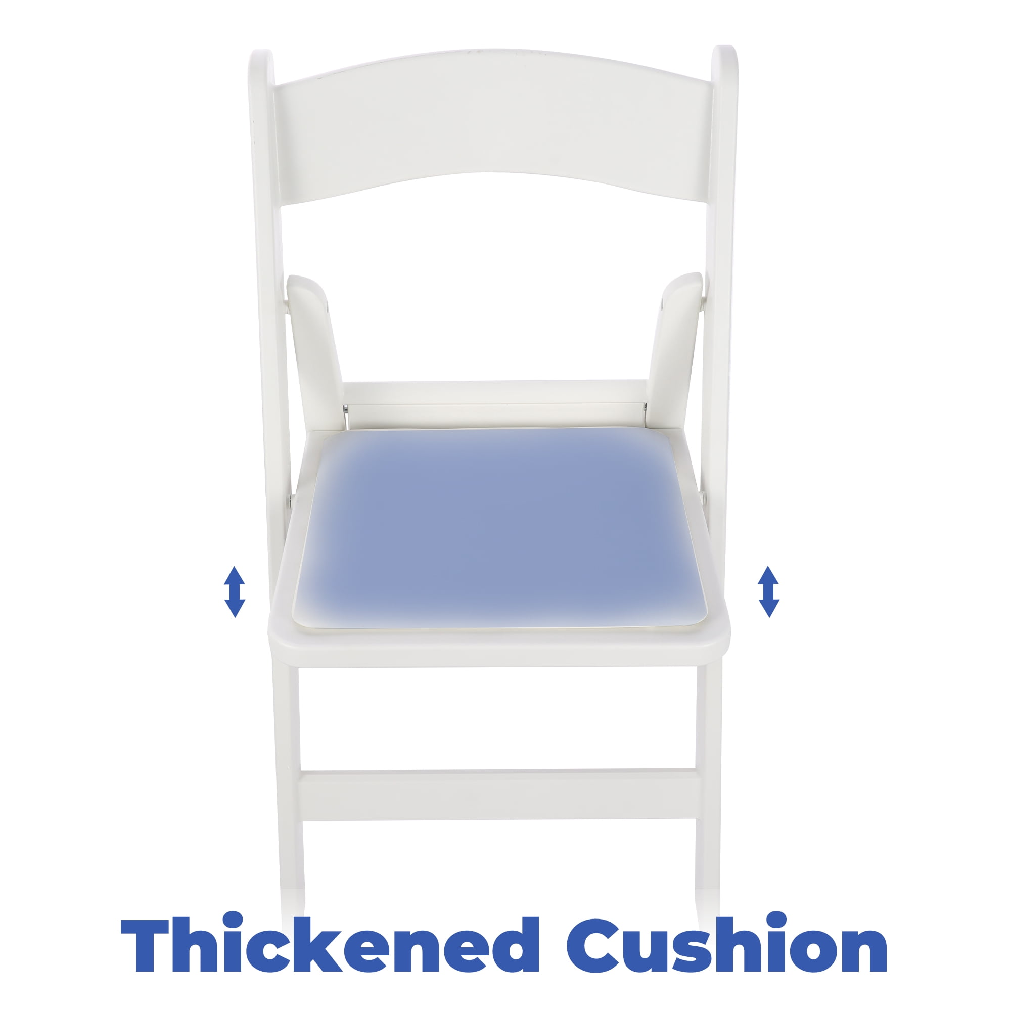 Mainstays Banquet Padded Resin Folding Chair, White