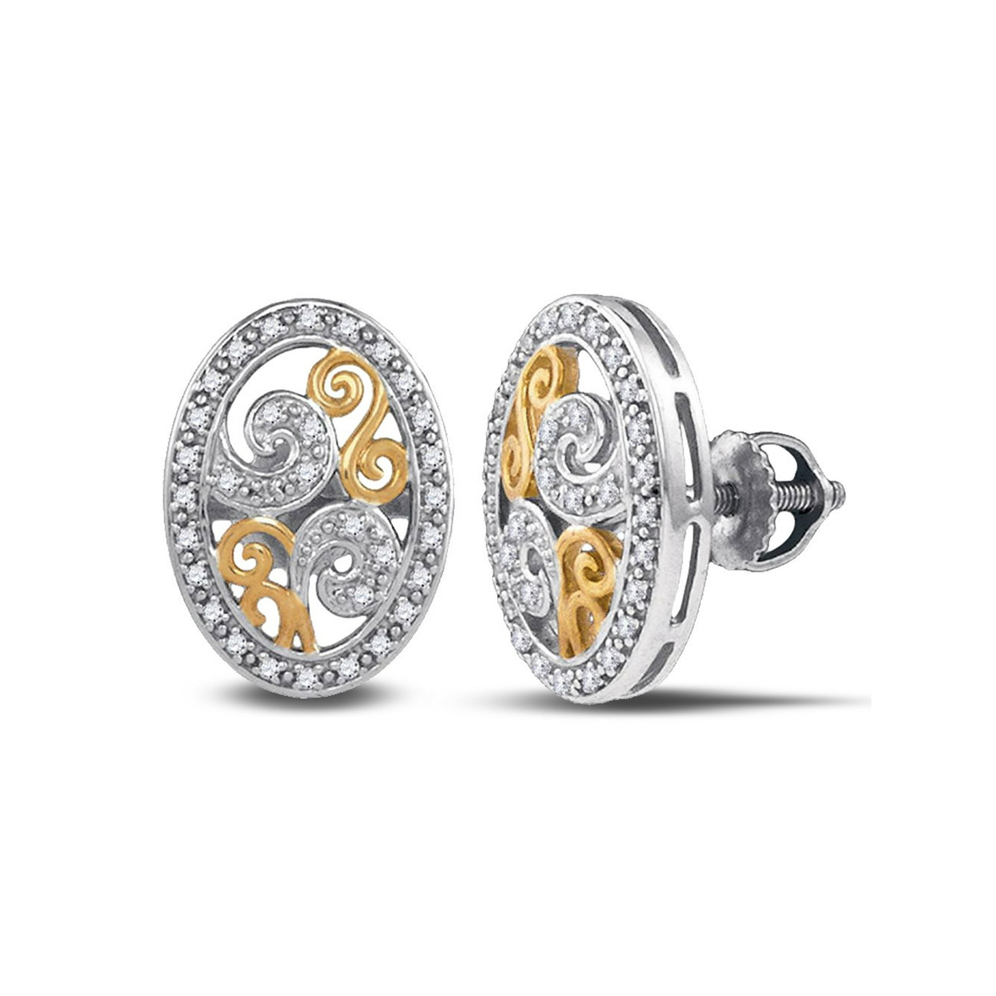1 6 Carat Ctw I2 I3 Diamond Oval Earrings In Sterling Silver