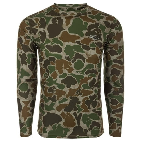 Drake Waterfowl Men s EST Camo Performance Crew Long Sleeve Old School Shirt