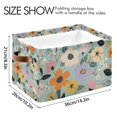 thumbnail image 4 of Yayeee Canvas Storage Basket with Handles for Shelves Fabric Bins Closet Organizer, Green Floral Pattern, 4 of 8