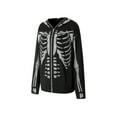 thumbnail image 3 of Douhoow Women Rhinestone Skeleton Sweatshirt Long Sleeve Hooded Tops Halloween Punk Hoodies, 3 of 9