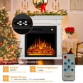 thumbnail image 5 of 27" Electric Fireplace with Mantel, Indoor Fireplace Heater with Realistic and Adjustable Brightness, Modern Fireplace with Mantel for Living Room, 750W/1500W, 5 of 6