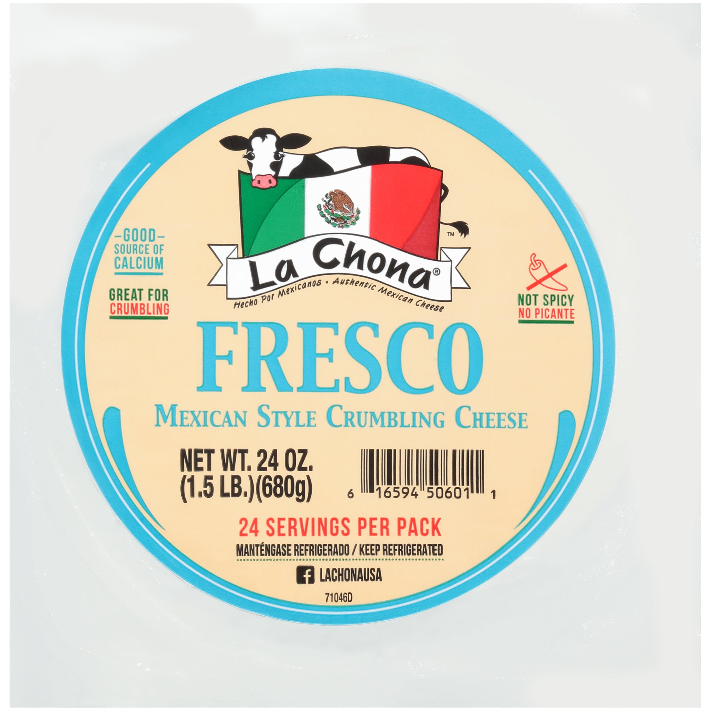 La Chona Fresco Easy Open Mexican Style Crumbling Cheese, 24 oz