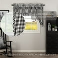 thumbnail image 3 of VHC Brands Annie Buffalo Check Cotton Farmhouse Kitchen Curtains Rod Pocket Hanging Loops Ruffling Swag Pair, Black Country, 3 of 7