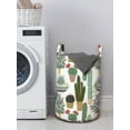 thumbnail image 3 of Cactus Laundry Bag, Pattern with Succulent Plants and Cactuses in Pots Botanical Floral Mexican Garden, Basket with Handles Drawstring Closure for Laundromats, 13" x 19", Multicolor, by Ambesonne, 3 of 4