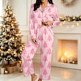 thumbnail image 2 of Riecok Long Sleeve Pajama Set for Women Christmas Xmas Tree Printed 2 Piece PJs Sleepwear Button down Shirt and Pant Holiday Homewear, 2 of 6