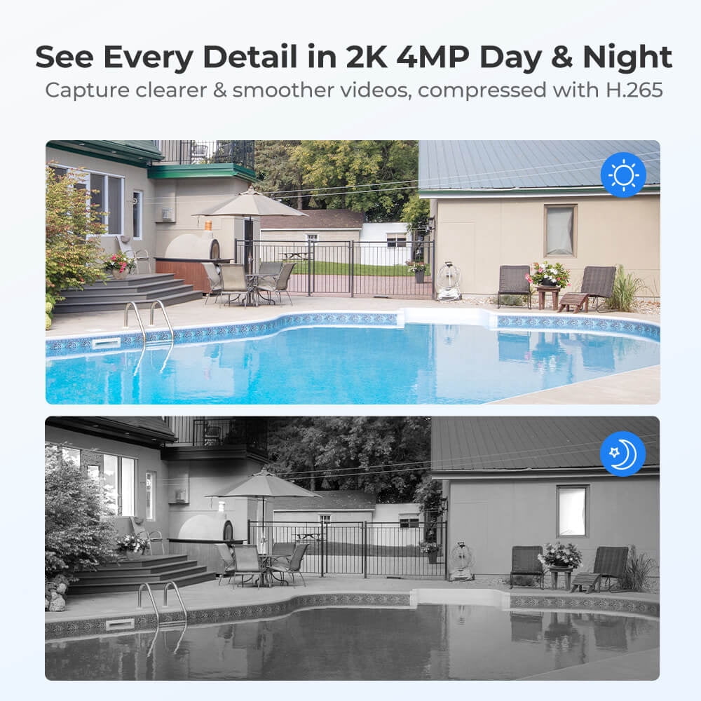 Reolink 5MP Pan Tilt WIFI Outdoor Security Battery Camera, Night Vision - Argus Series B430+Solar Panel