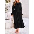 thumbnail image 3 of Vestido largo PRETTYGARDEN para mujer, elegante, con lunares suizos, negro, 3 of 9