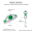 thumbnail image 6 of Rosec Jewels Emerald Vintage Inspired Engagement Ring for Women - Natural Emerald Diamond Ring (AAA Quality) - With Jewelry Box, 10K White Gold, US 12.50, 6 of 7