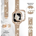 thumbnail image 4 of Banda de reloj Apple compatible con la serie de estuches Iwatch6 / 5/4/3/2/1, Bling Full Diamond Rhinestone Mujer Chica Joyería Dressy Crystal Reemplazo ajustable Feliz Sencillez, 4 of 5