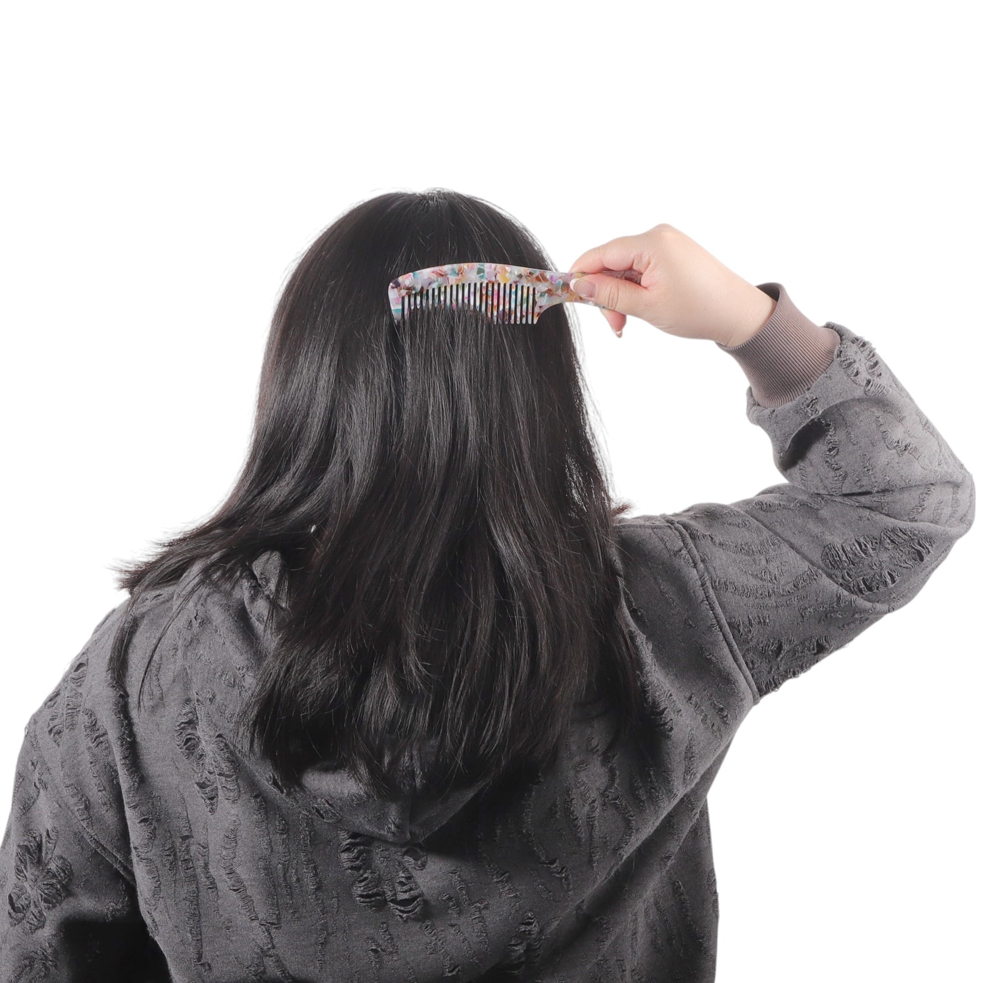 Unique Bargains 1 Pc Women Durable Hair Straightening Comb for Curly Wavy Hair Colorful