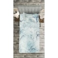 thumbnail image 3 of Ambesonne Marble Print Quilted Bedspread Set 2 Pcs, Soft Ottoman, Twin Size, Pale Blue Grey Mint, 3 of 3