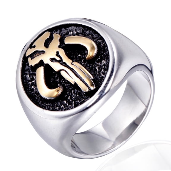 ZMY Home Stainless Steel Rings Mando's Mythosaur Signet Ring for Men Women (11)