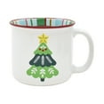thumbnail image 2 of Holiday Time Stoneware Green Christmas Tree Red Rim Plaid Mug, 15 oz, Festive Drinkware, 1 Count, 2 of 6
