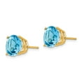 thumbnail image 2 of Primal Gold 14 Karat Yellow Gold 10mm Blue Topaz Earrings, 2 of 4