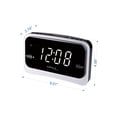 thumbnail image 5 of ZAPALA expert Radio despertador para dormitorio, 2 alarmas Pantalla LED grande Enchufe Radio reloj FM digital básico simple con puerto de carga USB, volumen ajustable, regulable, repetición para niños, 5 of 5