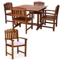 thumbnail image 1 of All Things Cedar Ensemble de Chaises de Salle à Manger 5 Pièces avec Coussins Blancs Royaux, 1 of 2