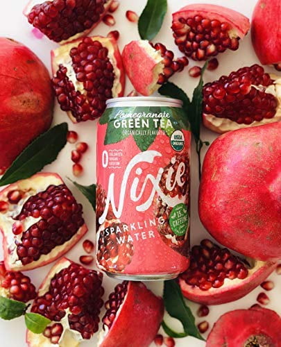 Nixie Sparkling Water, Green Tea Pomegranate Organic, 12 Ounces - Pack Of 1