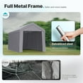 thumbnail image 7 of ADVANCE OUTDOOR 12x20 ft Canopy Garage Heavy Duty Carport, Adjustable Peak Height from 9.5ft to 11ft, with Removable Sidewalls and Doors, Gray, 7 of 7