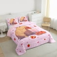 thumbnail image 3 of jejeloiu Cute Capybara Full Size Comforter Sets,Red Strawberry Doughnut Bedding Sets For Girls Boys Reversible 3-Piece, 3 of 8