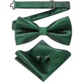 thumbnail image 1 of SURJDE Mens Solid Color Pre-tied Bow Tie and Pocket Square Cufflink Set, 1 of 5