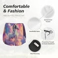 thumbnail image 6 of Lsque Colorful Cloud White Horse Printed Women's Running Shorts with Liner Pockets,Elastic Quick Dry Workout Athletic Gym Yoga Shorts,Womens High Waist Shorts-, 6 of 9