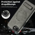 thumbnail image 6 of Allytechgroup Luxury Case for iPhone 16e with Hidden Kickstand, [Compatible with MagSafe], Premium PU Leather + Soft TPU Inner Shockproof Anti-Fall Protective Slim Fashion Case, Gray, 6 of 8