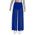 thumbnail image 2 of TiaoBug Kids Girls High Waisted Sequins Side Slit Chiffon Wide Leg Pants Belly Dance Performance Bottoms Blue 16, 2 of 7