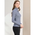 thumbnail image 4 of INSPIRE CHIC Blouse Décontractée à Carreaux à Manches Longues et Col Roulé pour Femmes, 4 of 6