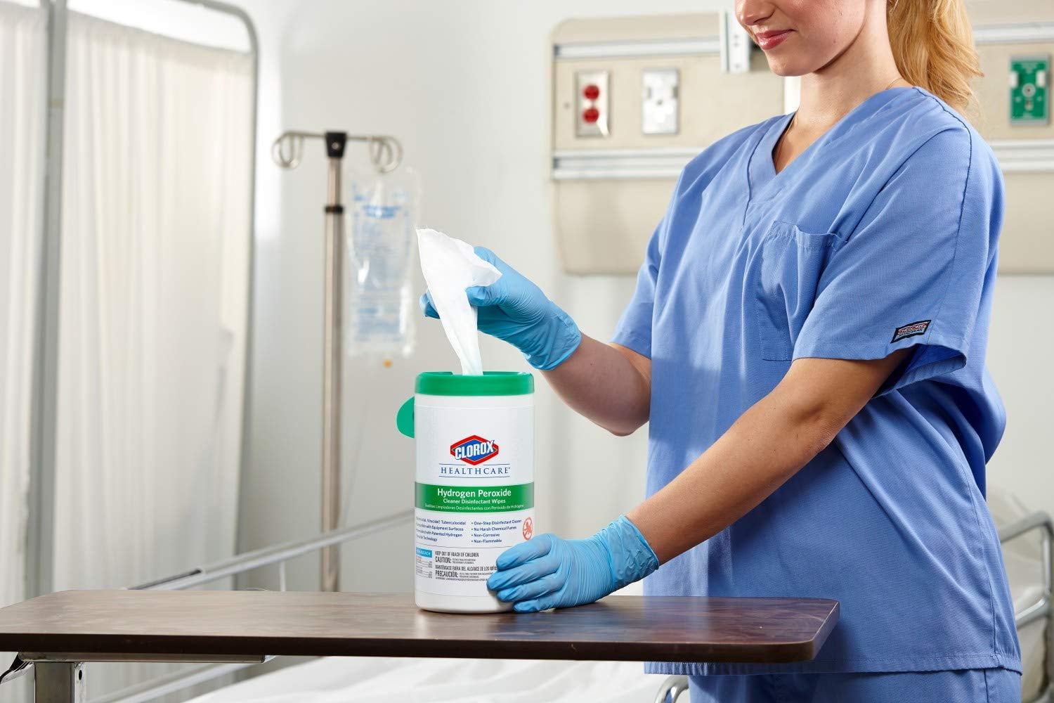 CloroxPro Hydrogen Peroxide Cleaner Disinfectant Wipes, 155 Count Canister - Case of 6 (30825)