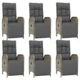 thumbnail image 2 of vidaXL 7 Piece Garden Dining Set with Cushions Grey Poly Rattan, 2 of 5