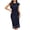 Navy, variant on Qiopertar Women's Solid Color Lace Dress Hollow Out Zipper Round Neck Elegant Party Cocktail Night Out Fitted Regular Length Dress, Wine L