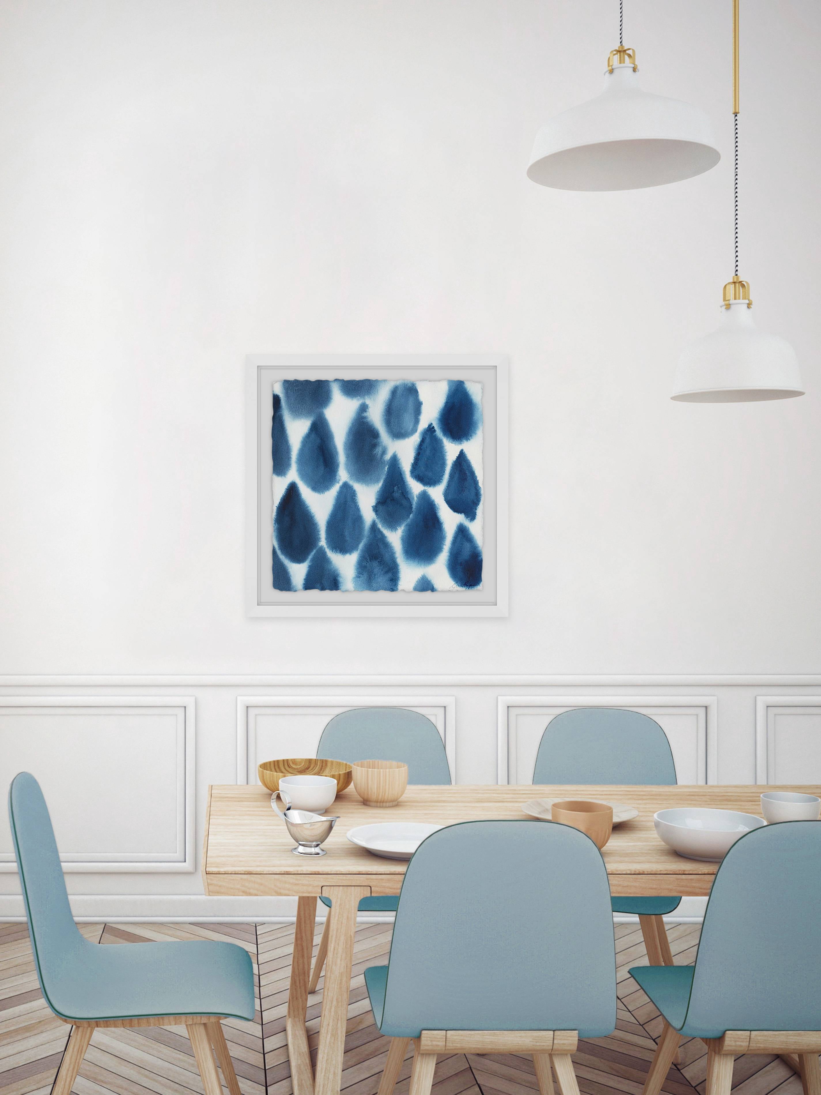Indigo Bleed III Framed Painting Print